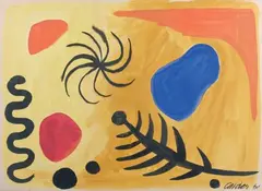 Le Serpent by Alexander Calder, Gouache sur papier, sold Dec 2013