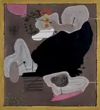 Composition by Jean Michel Alberola, 2000, Gouache sur papier, sold Dec 2013