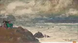 Le retour des sardiniers, Bretagne by Ernest Pierre Guérin, Aquarelle et gouache, sold Apr 2021
