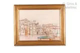 La Venise provençale (Martigues) by Jean Carzou, 1958, Aquarelle, gouache et encre sur papier, sold Mar 2021