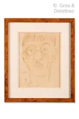 Autoportrait by Léonard-Tsuguharu Foujita, 1932, Crayon et aquarelle sur papier, sold Mar 2021