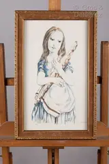 Fillette au pain by Léonard-Tsuguharu Foujita, 1960, Lithographie en couleurs sur papier, sold Mar 2021