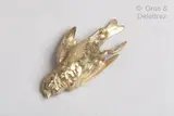 Oiseau mort by Paul Comolera, Epreuve en bronze doré, sold Mar 2021