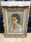 Portrait de femme by Germaine Foury, Pastel sur papier, sold Feb 2021