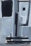 Composition by Philippe Hosiasson, 1953, Gouache sur papier monogrammé et daté en bas à droite, sold Jan 2021