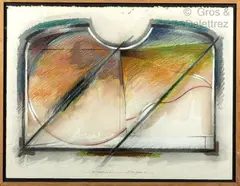Petit Caparaçon II by Gérard Titus-Carmel, 1981, Sanguine, crayon de couleur et craie blanche sur papier signé, sold Jan 2021
