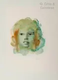 Visage bleu by Léonor Fini, Lithographie en couleurs signée en bas à droite Sujet :, sold Jan 2021