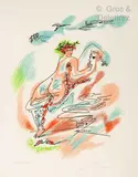 Le Couple by André Masson, Lithographie en couleurs signée, annotée épreuve d’artiste « cordialement » Sujet :, sold Jan 2021