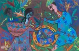 Mère et son enfant by Fatima Hassan El Farrouj, Gouache sur papier, sold Dec 2020