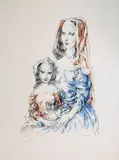 Femme et enfant. (S. Buisson 64-25). Dim.: 44,5×31cm by Léonard-Tsuguharu Foujita, Lithographie en couleurs sur vélin, sold Mar 2015