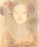 Portrait by Léonor Fini, Aquarelle signée en bas à droite, sold Mar 2015