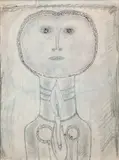 Femme tenant une bougie by Anton Prinner, Crayon signé en bas à gauche, sold Mar 2015
