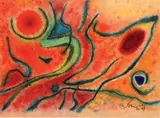 Composition, 69 by Gustave Singier, Encre et gouache et datée en bas à droite, sold Mar 2015