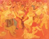 Le bal by Maurice Savin, Toile signée en bas à gauche, contresignée au dos et datée, sold Mar 2015