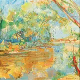 Barque sur un fleuve by Jean Commère, Toile signée en bas à droite, sold Mar 2015