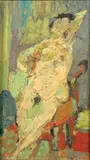 Nu assis au bras levé by André Cottavoz, Toile signée en bas à droite, sold Mar 2015