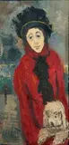 Femme au chien by Gabriel Dauchot, Toile signée en bas à gauche, sold Mar 2015