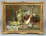 Nature morte, la chasse by René Chretien, Toile signée en bas à droite, sold Mar 2015