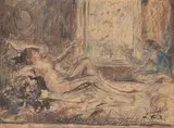 Danaé et Jupiter by Ker-Xavier Roussel, Crayon et encre sur papier monogrammé «K, sold Nov 2014