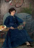 Portrait de jeune lle assise à l'éventail by Jules le Coeur, Toile signée en bas à droite, sold Nov 2014