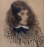 Portrait de Françoise Vigier by Edmond Francois Aman-Jean, 1906, Pastel signé et daté en bas au milieu, sold Nov 2014