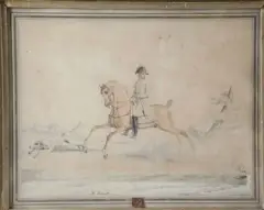 Portrait équestre d’un Maréchal d’Empire by Horace Vernet, Aquarelle sur traits de crayon noir, sold Jul 2024