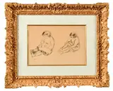 Etude de fillettes assises by Camille Pissarro, Crayon, sold Jul 2024
