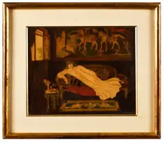 Le repos de l’élégante by George Bottini, 1903, Aquarelle, sold Jul 2024