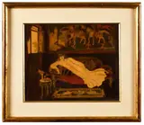Le repos de l’élégante by George Bottini, 1903, Aquarelle, sold Jul 2024