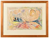 Paysage ensoleillé, circa 1934 by Geer van Velde, Gouache, sold Jul 2024