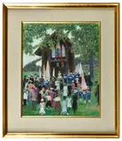 Honfleur, la bénédiction à Notre-Dame du Repos by Francis Smith, Gouache Trace de signature en bas à gauche, sold Jul 2024