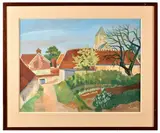 Le village by Yves Alix, Gouache, sold Jul 2024