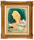 Jeune femme à l’ombrelle by Jean-Gabriel Domergue, Aquarelle et gouache, sold Jul 2024