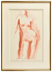 Femme nue debout by Antoniucci Volti, Sanguine, sold Jul 2024