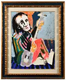Le guitariste by Bernard Lorjou, Gouache, sold Jul 2024