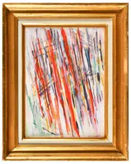 Composition by Oscar Gauthier, vers 1990, Gouache sur papier, sold Jul 2024