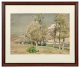 Vue du Château de Mailly by Henri Zuber, Aquarelle, sold Jun 2024