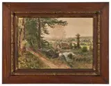 Vue de village depuis la forêt by Armand Cassagne, Aquarelle, sold Jun 2024