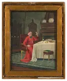 Le cardinal dégustant des huîtres by François Joseph Girot, Aquarelle, sold Jun 2024