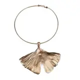 Feuille de "Gingko" Torque portant un grand pendentif en forme de feuille de gingko by Osa Scherdin, Bronze doré, sold Dec 2014