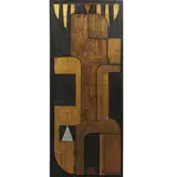 Sans titre by Paola Navone, Panneau décoratif Technique mixte sur bois Vers, sold Dec 2014