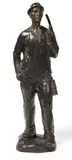 Le mineur by Constantin Meunier, Bronze à patine brune, sold Dec 2014
