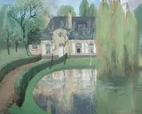 La gentillommière by Constant Montald, Gouache sur papier marouflé sur panneau, sold Dec 2014