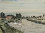 Furnes by Paul Delvaux, Aquarelle sur papier, sold Dec 2014