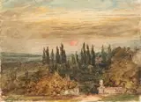 Andilly, entrée d'un parc by Paul Huet, Aquarelle, sold Nov 2014