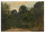 Le chemin creux by Paul Huet, Panneau, sold Nov 2014