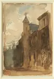 Vieille rue de Rouen by Paul Huet, Aquarelle, sold Nov 2014