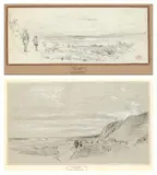Les marais salants by Paul Huet, Crayon noir, sold Nov 2014