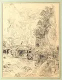 Fourvoirie, entrée du désert de la grande Chartreuse by Paul Huet, Crayon noir, sold Nov 2014