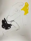 Nu by Takis Vassilakis Takis, Lithographie Au crayon "E, sold Sep 2023